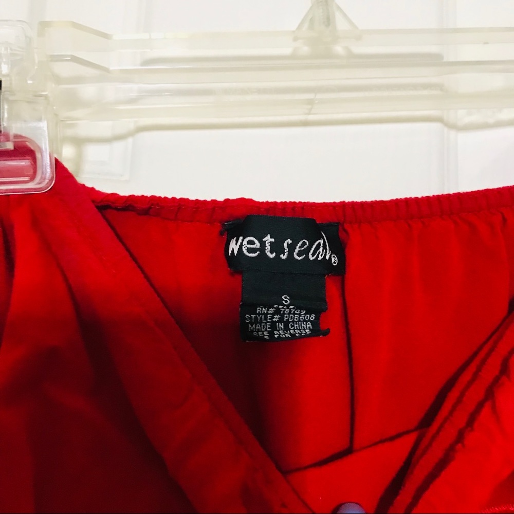 Red strapless romper - Picture 3 of 3